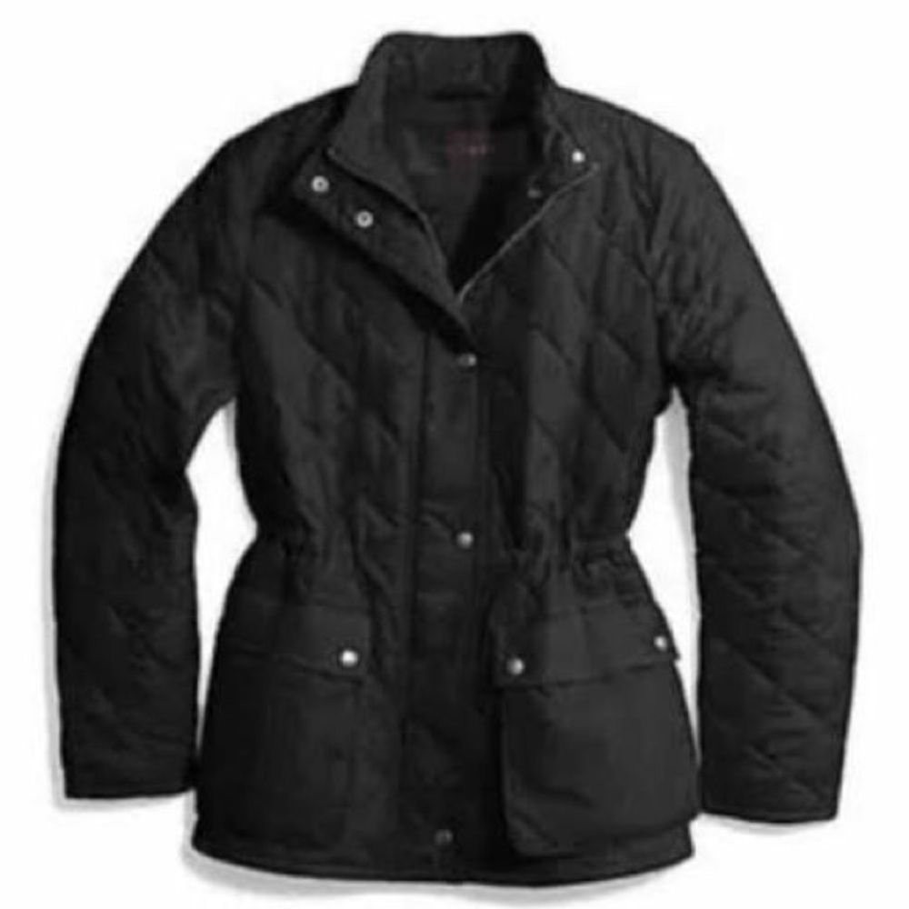 Coach black quilted hacking jacket L